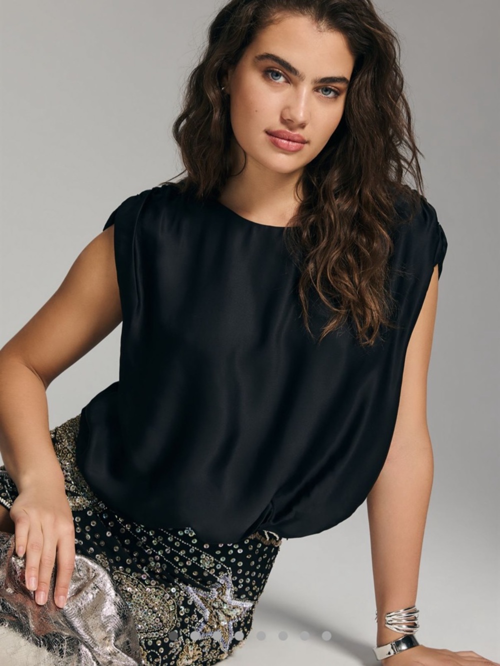 Anthropologie Silky Boatneck Top
